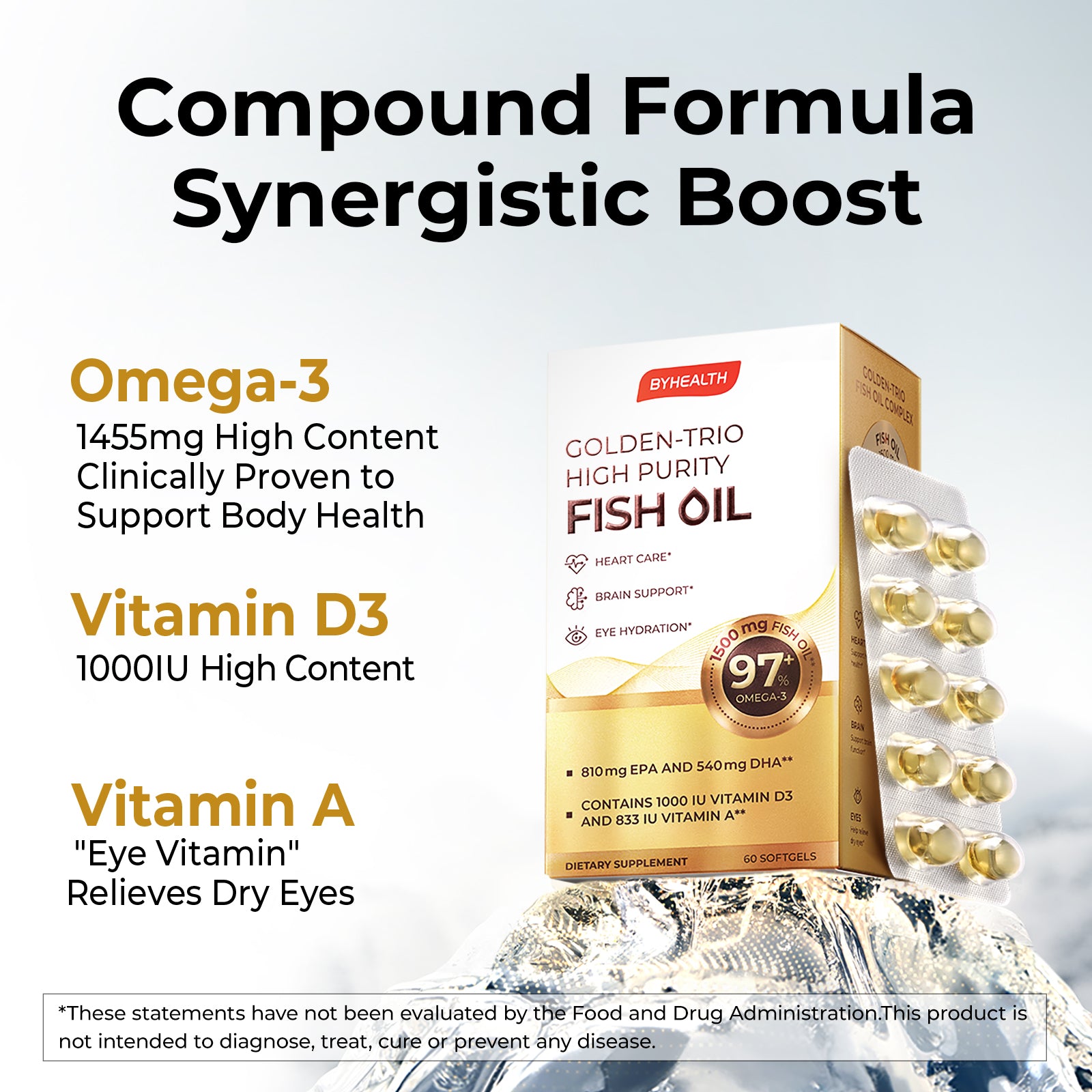 BYHEALTH GOLDEN-TRIO HIGH PURITY FISH OIL - BYHEALTH
