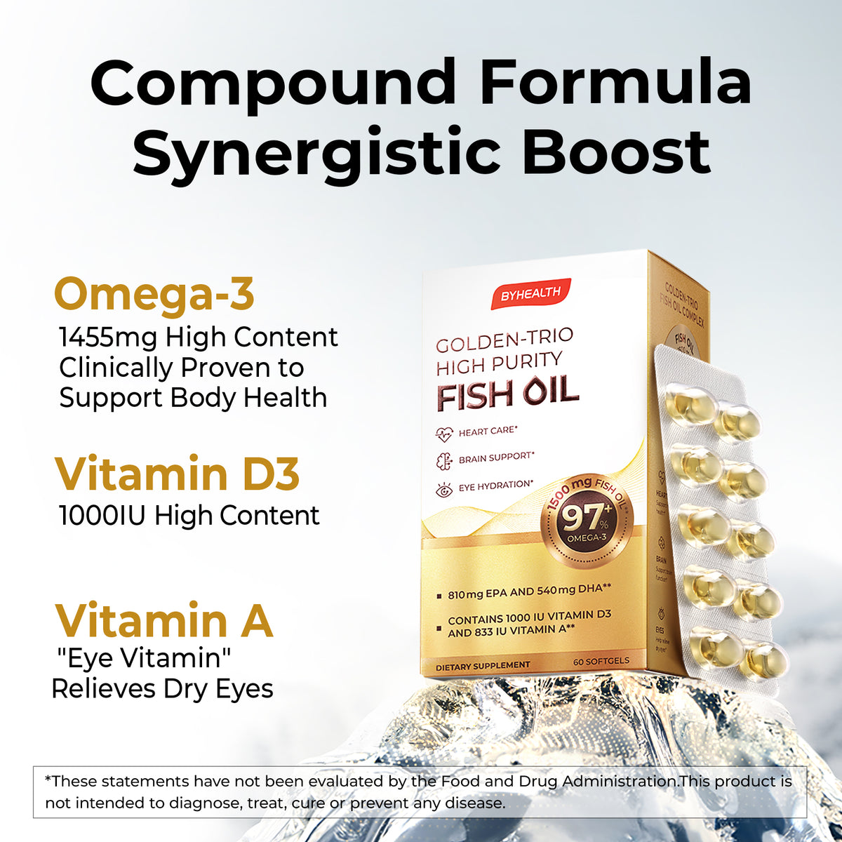 BYHEALTH GOLDEN-TRIO HIGH PURITY FISH OIL - BYHEALTH